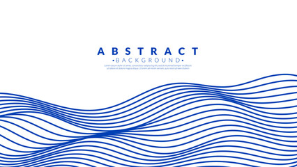 Blue water wave line pattern background. Japanese style concept. Graphic vector flat design style.