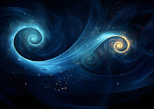 Blue Glowing Abstract Fractal Background