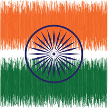 Independence Day Tiranga Jhanda Tricolor Flag Vector Illustration