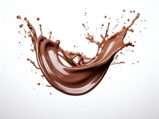 Wall Mural - Huge Chocolate Splash on a White Background.