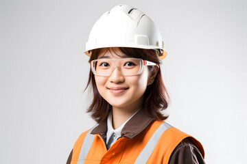 wood craft worker wearing safety glasses and helmet