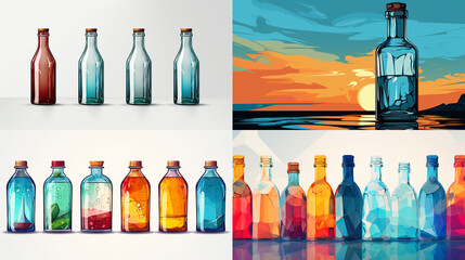 Poster - bottles and glasses