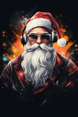 Santa Claud DJ. Illustration 