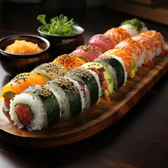 Wall Mural - sushi on a plate 