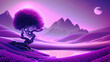 Leinwandbild Motiv Imaginary natural scenery dominated by purple color.