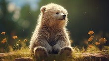 Anthropomorphic Bear, Digital Art Illustration