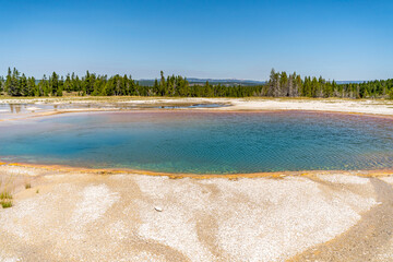 Canvas Print - Turquoise Pool in the Midway Geyser Basin.