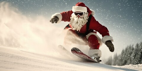 santa claus skiing, jet ski