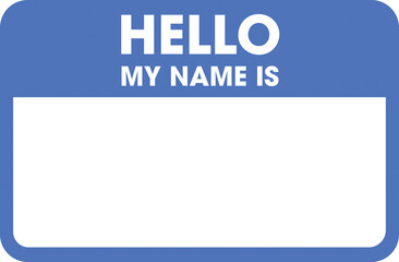 Wall Mural - Digital png illustration of id with hello my name is text on transparent background