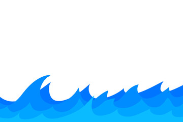 Wall Mural - blue wave water element vector with transparent background. rough curve border frame wallpaper prese