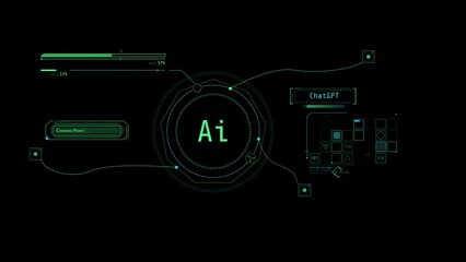 Animated infographics about the work of artificial intelligence.