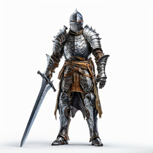 A Knight Isolated On White Background 
