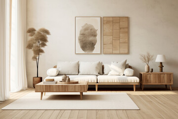 Wall Mural - Scandinavian style living room. AI Generated