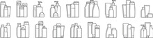 Set Of Cosmetic Icons On A White Background. Vector Illustration
