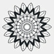 Floral Mandala Pattern Illustration in Black and White