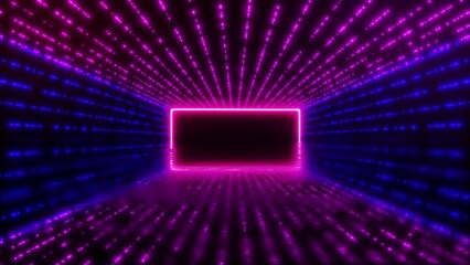 Wall Mural - neon background with colorful beams of light. futuristic studio concept with bright laser animation 