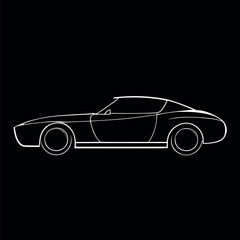 Car vector icon isolated side view, logo