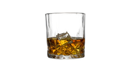 Wall Mural - ice cube whiskey glass isolated on white background whiskey on the rocks PNG elements