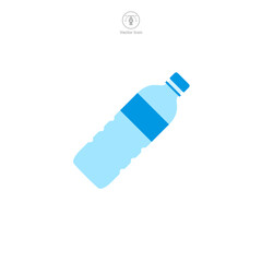 Wall Mural - Water Bottle icon symbol vector illustration isolated on white background