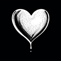 Poster - stylized black and white vector heart