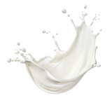 Fototapeta Desenie - Splash of milk or cream isolated on white background With clipping path. Full depth of field. Focus stacking. PNG. Generative AI