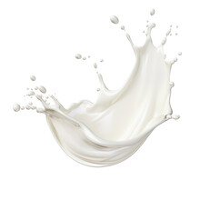 Splash Of Milk Or Cream Isolated On White Background With Clipping Path. Full Depth Of Field. Focus Stacking. PNG. Generative AI