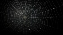 Halloween Spider Web Pattern On Dark Surface, Creepy And Mysterious.