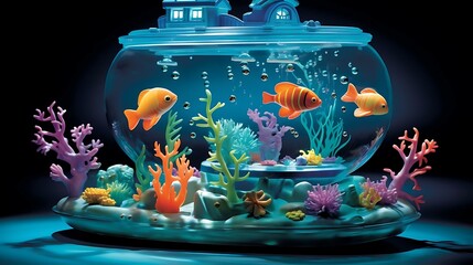 a fish tank with fish in it