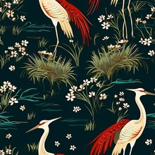 Seamless Pattern With Birds