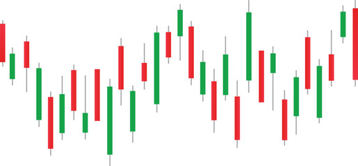 Stock market bar graph, candlestick chart, finance trade data, vector illustration.