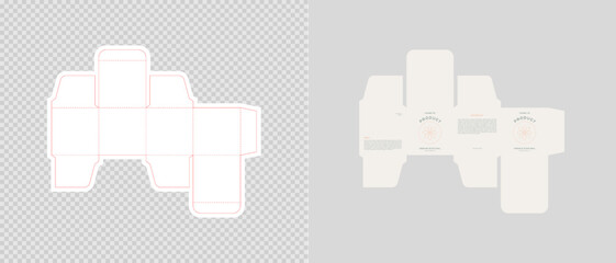 Cardboard box template. Cosmetic package box design. Vector illustration.