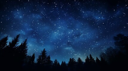 a starry night sky over trees