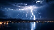 Lightning Striking A City