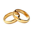 Wedding ring isolated on white. Vector golden ring
