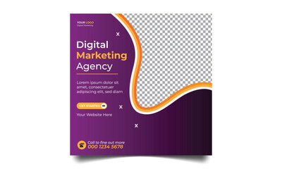 Digital Marketing Social Media Post banner Template. business agency for digital marketing. corporate Business social media Template Design.