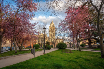 Canvas Print - Plaza de la Merced Square with Segovia Cathedral - Segovia, Spain