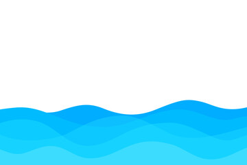 Wall Mural - blue wave water wavy element vector transparent background. liquid shape curve border frame wallpape