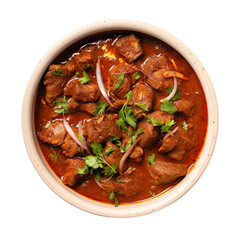 Top view of Rogan Josh A flavorful Kashmiri lamb curry