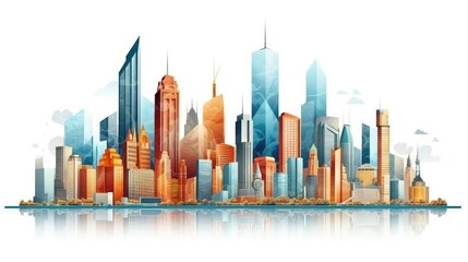 panorama city illustration material
