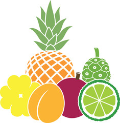 Wall Mural - Fruit logo. Isolated fruit on white background