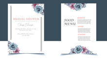 Floral Wedding Invitation, Bridal Shower, Rsvp, Menu, Welcome, Boho DIY Minimal Template Design With Watercolor  Leaf, Watercolor Invitation,