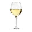 Glass goblet for white wine on a white background.