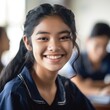 © Neural Pixels - Asian Girls' Education. Happy beautiful Asian Girl is smilling.