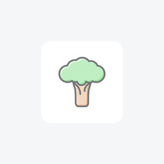 Wall Mural - Nutritious Broccoli Vector Awesome Fill Icon