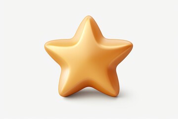 Isolated gold star 3d rendering on white matte background golden icon for games and applications symbol of review and feedback, award or rating design concept Generative AI