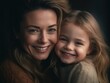 © Neural Pixels - Happy Mother's Day. Mather and daughter smiling happily. Generative AI