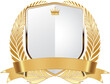 © Sergio Lucci - Golden Shield. Luxury Gold Label. Glossy Metal Badge. Blank Golden Shield.