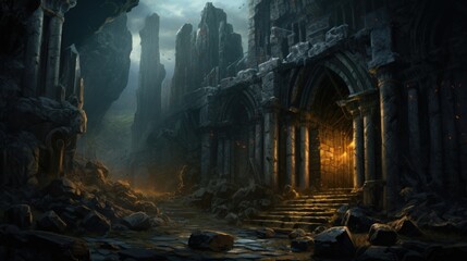 Wall Mural - Fantasy Ruins Artwork