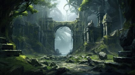 Wall Mural - Fantasy Ruins Artwork