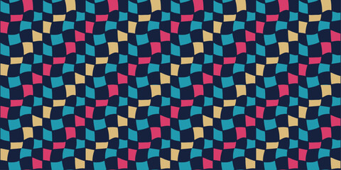 Poster - Diagonal checkered pattern. Vector checkerboard pattern from colored cells. For print and seamless wallpaper.